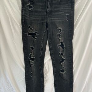 AE Distressed Black Jeans
